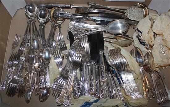 Kings Pattern plated cutlery etc.